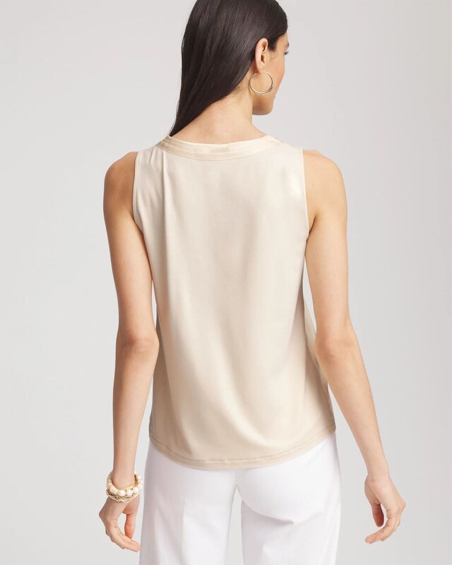Touch of Cool Jersey & Satin Tank Top - image 3